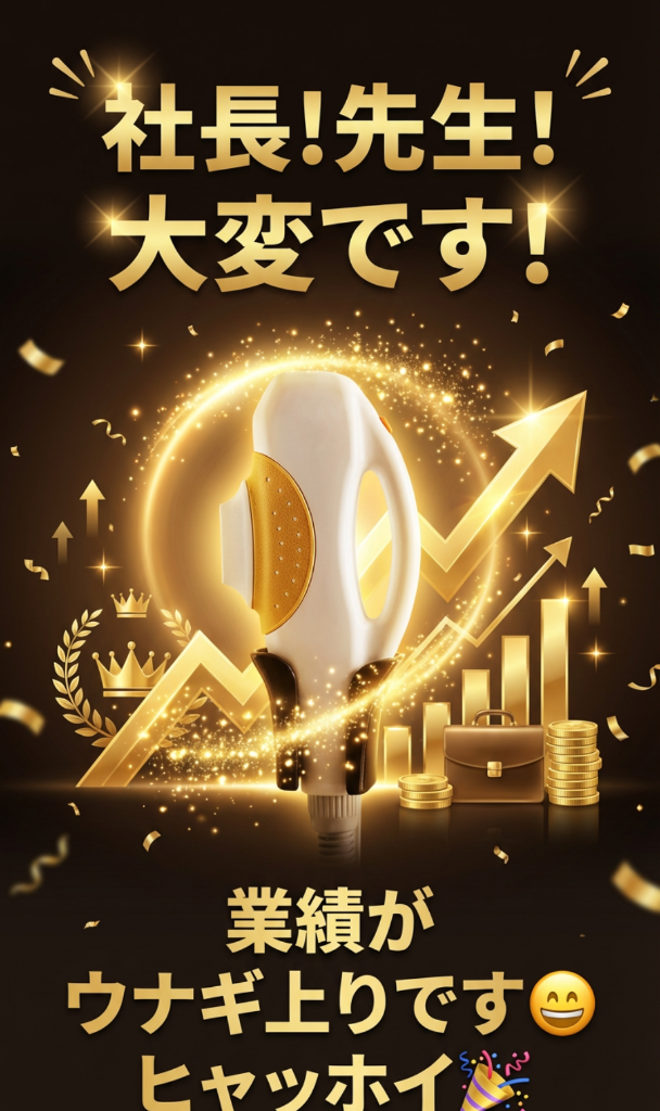 社長！先生！大変です！業績がウナギ上りです😀 - ランプヘッドと上昇グラフ