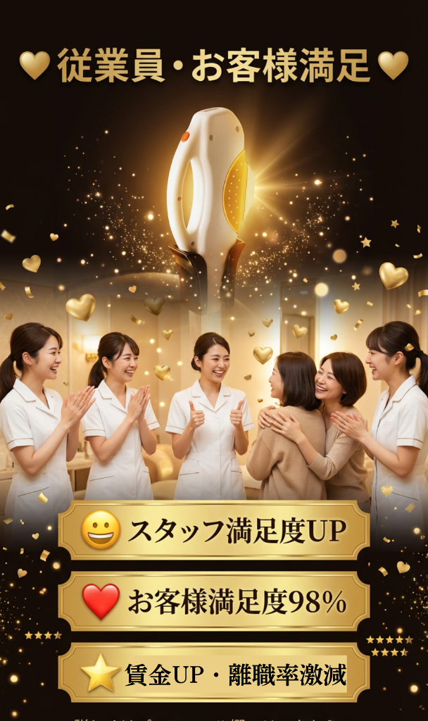 従業員・お客様満足 - スタッフ満足度UP・お客様満足度98%