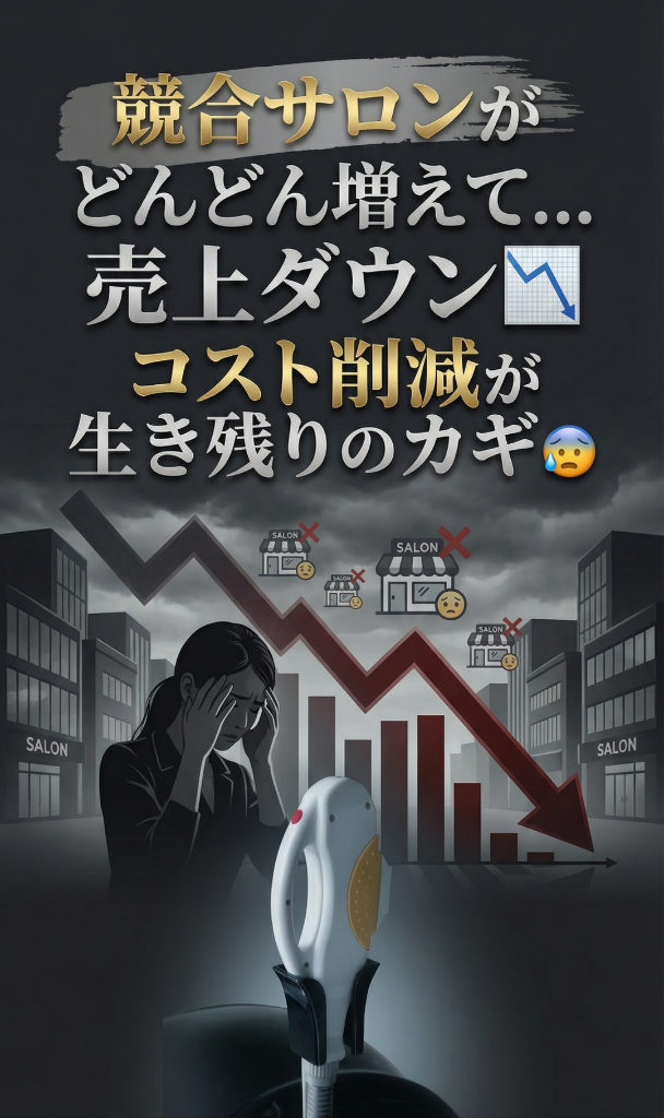 競合サロンがどんどん増えて売上ダウン📉 - コスト削減が生き残りのカギ😰