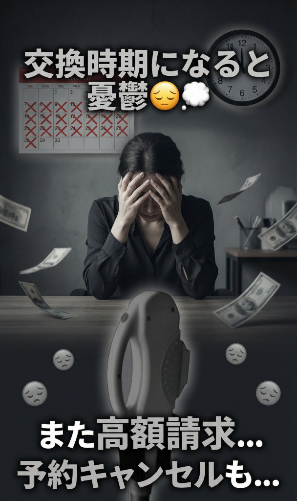 交換時期になると憂鬱😔💭 - また高額請求、予約キャンセル